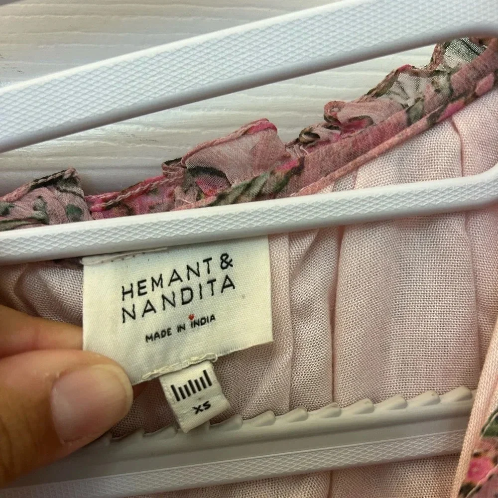 HEMANT & NANDITA Pink Floral Halter Mini Dress - Picture 6 of 8
